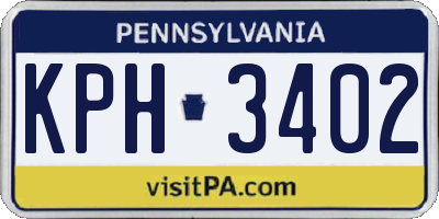 PA license plate KPH3402