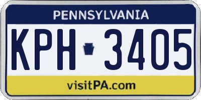 PA license plate KPH3405