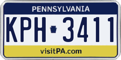 PA license plate KPH3411