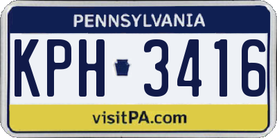 PA license plate KPH3416