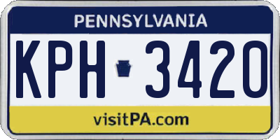PA license plate KPH3420