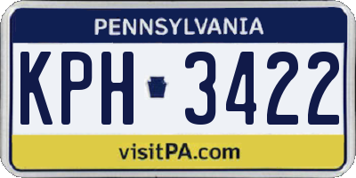 PA license plate KPH3422
