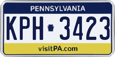 PA license plate KPH3423