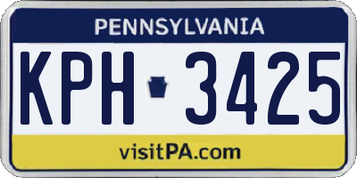 PA license plate KPH3425