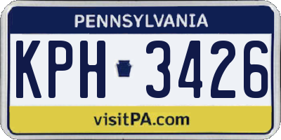 PA license plate KPH3426