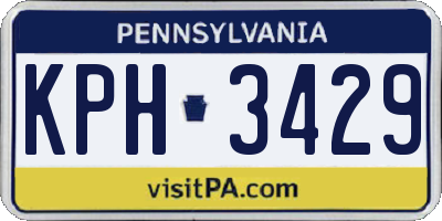 PA license plate KPH3429