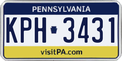 PA license plate KPH3431
