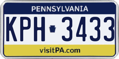 PA license plate KPH3433