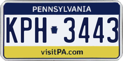 PA license plate KPH3443