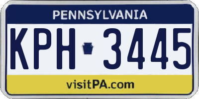 PA license plate KPH3445