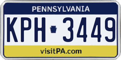 PA license plate KPH3449