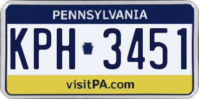 PA license plate KPH3451