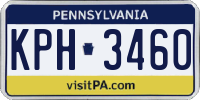 PA license plate KPH3460