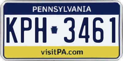 PA license plate KPH3461
