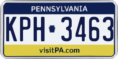 PA license plate KPH3463