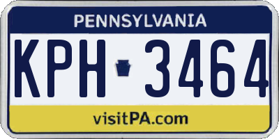 PA license plate KPH3464