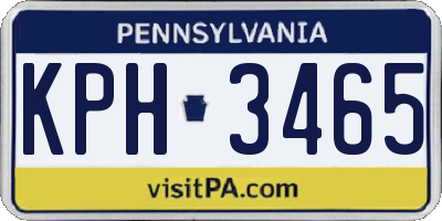 PA license plate KPH3465
