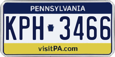 PA license plate KPH3466