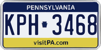 PA license plate KPH3468
