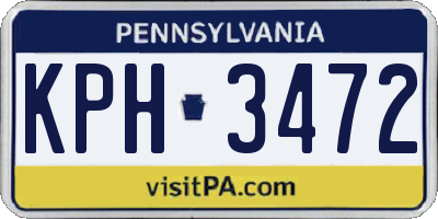 PA license plate KPH3472