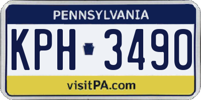 PA license plate KPH3490