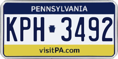 PA license plate KPH3492