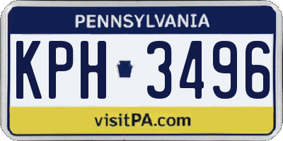 PA license plate KPH3496