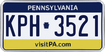 PA license plate KPH3521