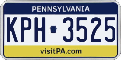 PA license plate KPH3525