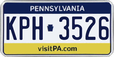 PA license plate KPH3526