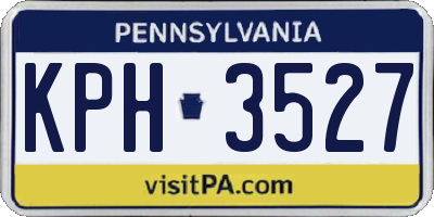 PA license plate KPH3527