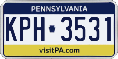 PA license plate KPH3531