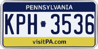PA license plate KPH3536