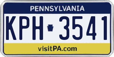 PA license plate KPH3541