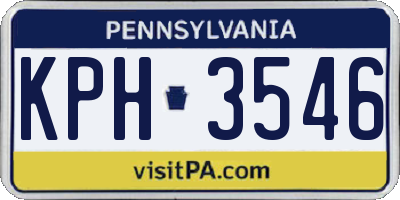PA license plate KPH3546