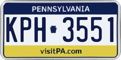 PA license plate KPH3551