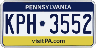 PA license plate KPH3552