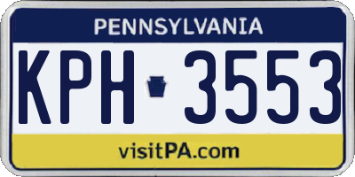 PA license plate KPH3553