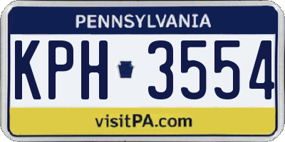 PA license plate KPH3554