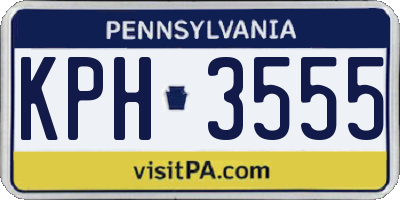 PA license plate KPH3555