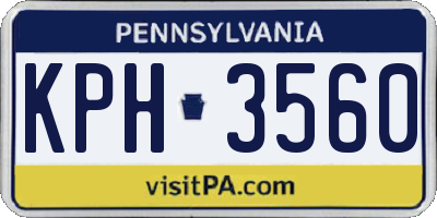 PA license plate KPH3560