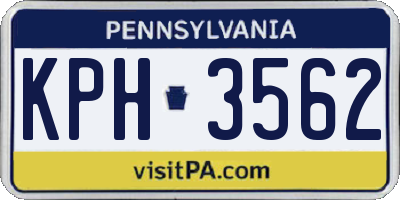PA license plate KPH3562