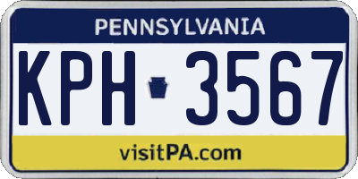 PA license plate KPH3567
