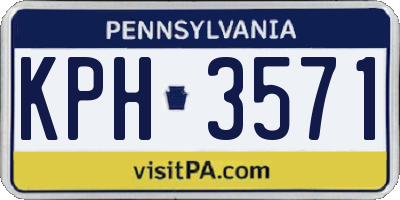 PA license plate KPH3571