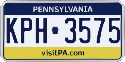 PA license plate KPH3575