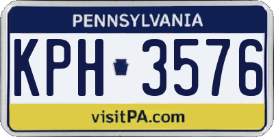 PA license plate KPH3576