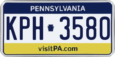 PA license plate KPH3580