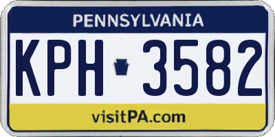 PA license plate KPH3582