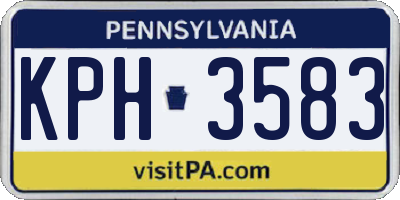 PA license plate KPH3583