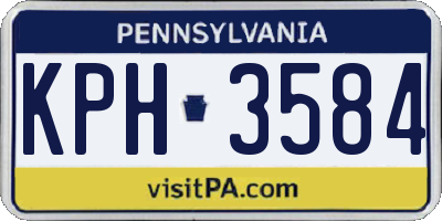 PA license plate KPH3584